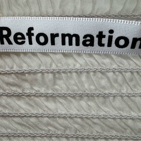 Reformation Maeve Dress – Cream Eyelet Mini | Size 12 | Romantic + Feminine NWT - Picture 3 of 4